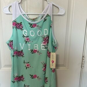 Wishful Park Aqua Floral Tank Top